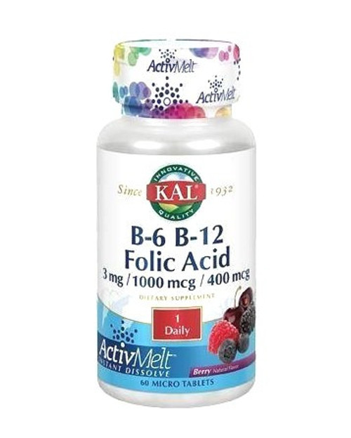 Kal B-6 B-12 Folic Acid - ActivMelt - 60ct 