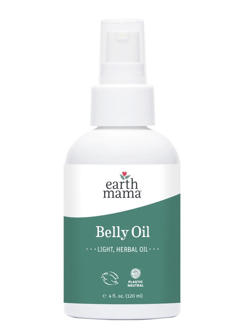 Earth Mama - Belly Oil – Lightweight Herb‑Infused Moisturizing Oil to Nourish Skin & Support Natural Elasticity - 4oz