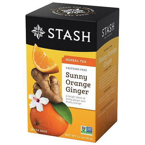 Stash Tea – Sunny Orange Ginger – Bright Citrus & Ginger Herbal Tea – 18 Bags