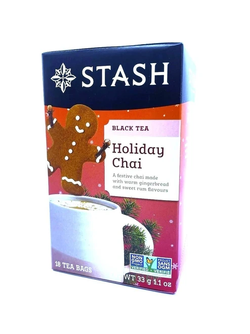 Stash Tea – Holiday Chai – Black Tea with Festive Spices – 18 Bags