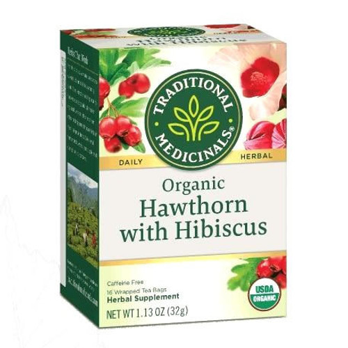 Traditional Medicinals Organic Hawthorn with Hibiscus - 16 Bags 
