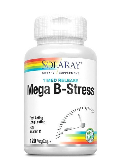 Solaray – Mega B‑Stress with Vitamin C – Timed‑Release Stress & Energy Support – 120ct