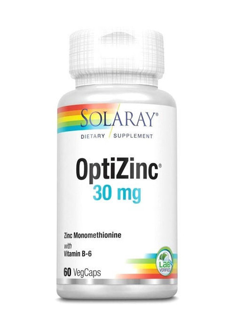 Solaray – OptiZinc – 30mg Zinc Monomethionine Immune & Enzymatic Support – 60ct