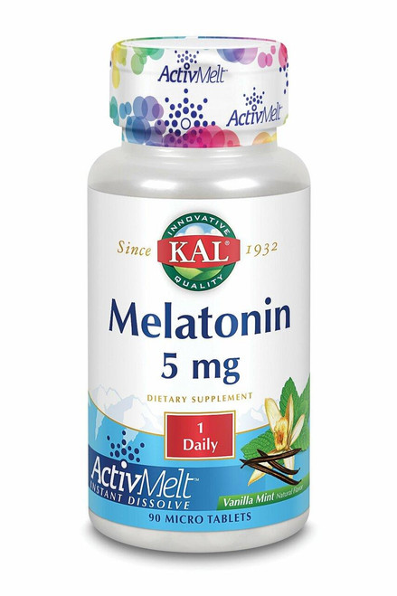 KAL – Melatonin 5mg ActivMelt – Vanilla Mint – Sleep Cycle Support – 90ct