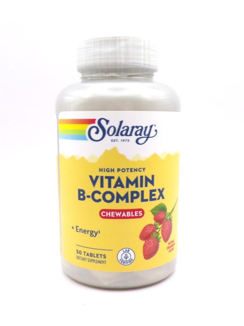 Solaray – B‑Complex Energy – Strawberry Chewables – Daily Cellular & Metabolic Support – 50ct