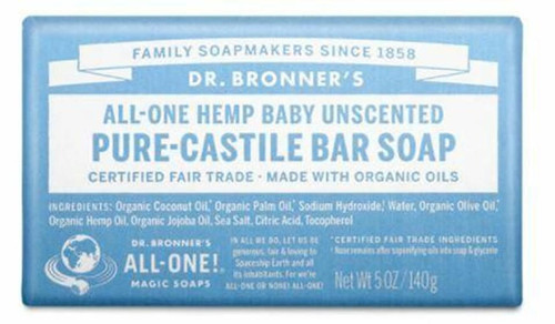 Dr. Bronner's Baby Unscented Bar Castile Soap 5oz. 