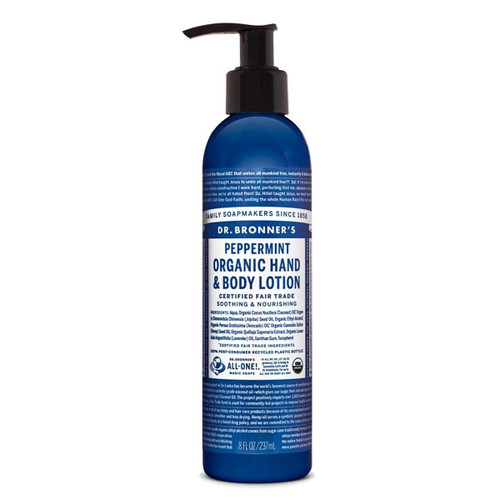 Dr. Bronner’s – Organic Hand & Body Lotion – Peppermint – Nourishing & Cooling Hydration – 8oz