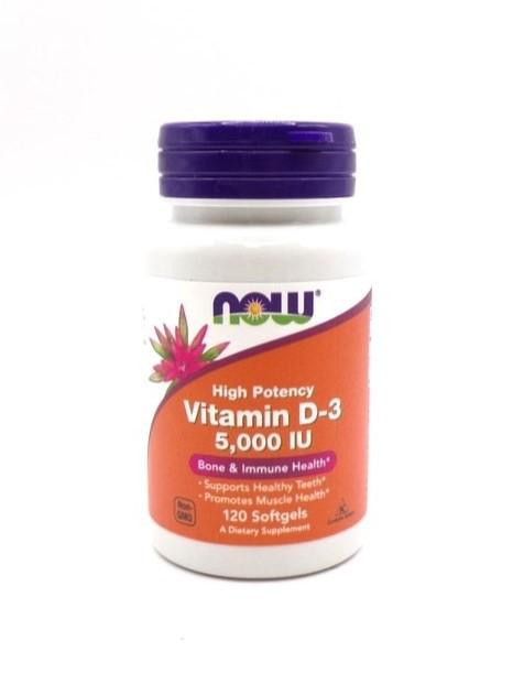 NOW Foods - Vitamin D-3 - 5,000IU - 120 Softgels