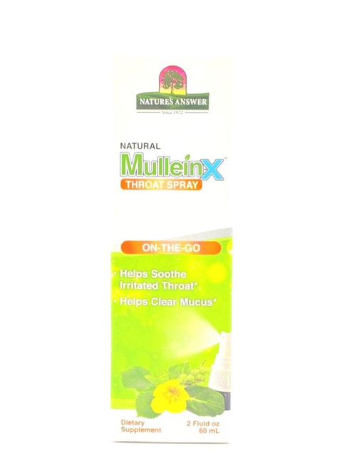 Nature’s Answer - Mullein‑X Throat Spray - On‑the‑Go – Supports Throat Comfort & Upper Respiratory Wellness - 2oz