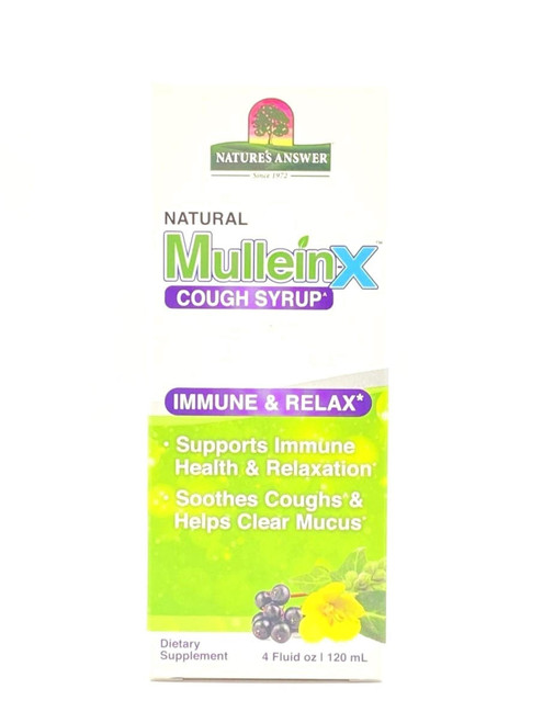 Nature’s Answer - Mullein‑X Cough Syrup – Supports Throat Comfort, Mucus Clearance & Respiratory Wellness - 4oz