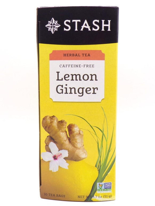 Stash Tea – Decaf Lemon Ginger – Bright Citrus & Ginger Herbal Tea – 30 Bags