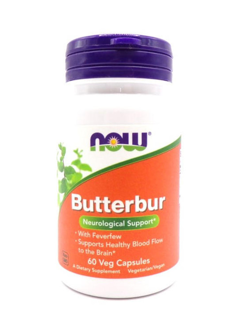 NOW Foods – Butterbur with Feverfew – Supports Healthy Blood Flow to the Brain – 60 Veg Capsules