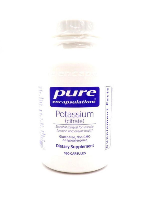 Pure Encapsulations – Potassium (Citrate) 200mg – Essential Mineral for Vascular, Electrolyte & Overall Health – 180 Capsules
