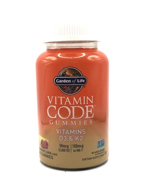 Garden Of Life Vitamin Code D3 & K2 Gummies 45ct. Raspberry Lemon 