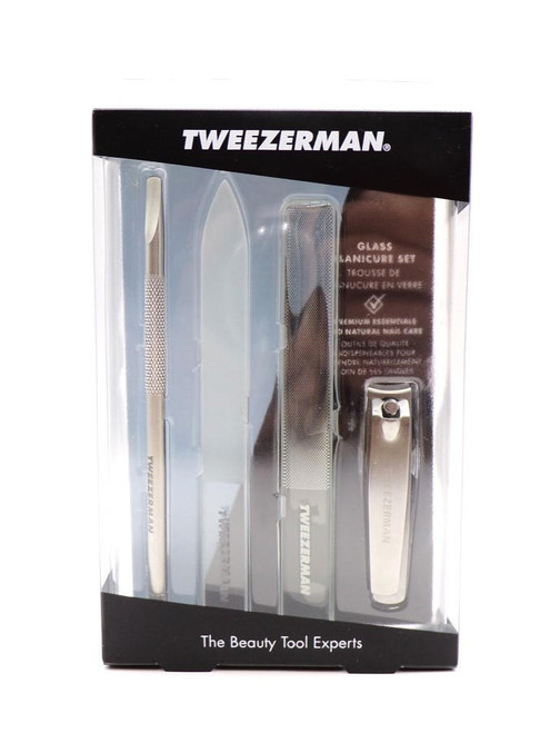 TweezerMan Glass Manicure Set, 4pc 