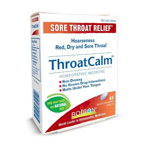 Boiron – ThroatCalm – Homeopathic Sore Throat & Hoarseness Relief – 60 Tablets