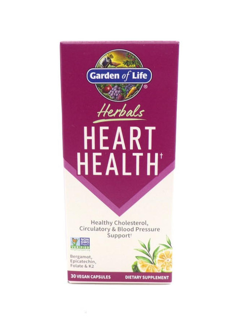 Heart Health - Support for Healthy Cholesterol & Blood Pressure - 30 Vegan Capsules