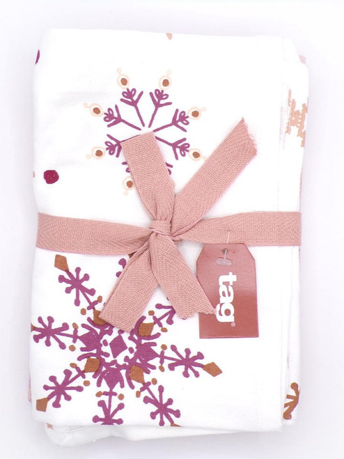 TAG Pink Snowflake Cotton Dishtowel Set, 3ct. 