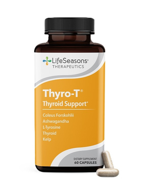 LifeSeasons Thyro-T - Thyroid Support - Natural Support for Thyroid, Well-Being & Energy - Dietary Supplement - 60 Capsules 