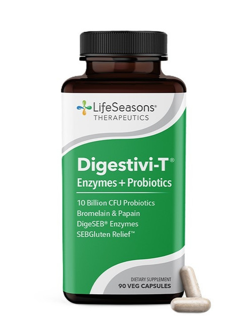 LifeSeasons Digestivi-T - Enzymes & Probiotics - Supports Digestion & Breaking Down Food - Dietary Supplement - 90 Capsules 