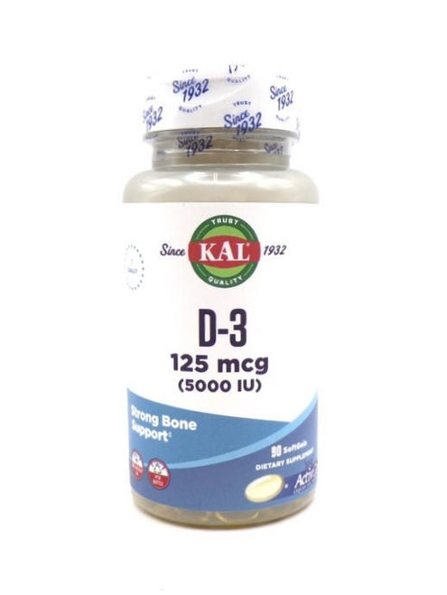KAL – Vitamin D‑3 5000 IU (125mcg) – Bone, Immune & Muscle Support – 90 ActivGels