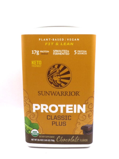 Sun Warrior Protein Classic Plus Chocolate 26.4oz 
