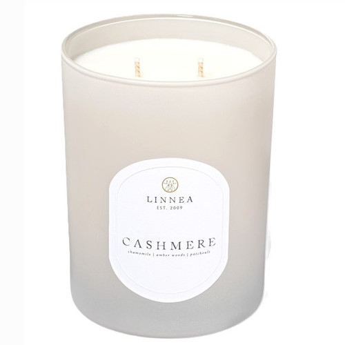 Linnea Cashmere - 2-Wick Soy Candle - Chamomile/Amber Woods//Patchouli - 11oz 