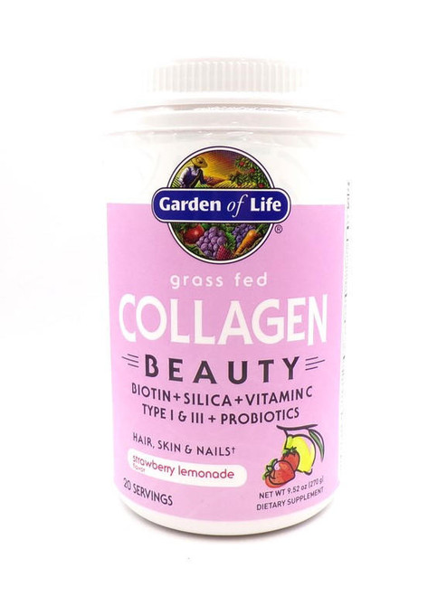 Garden Of Life Grass Fed Collagen Beauty Strawberry Lemonade 270g Powder 