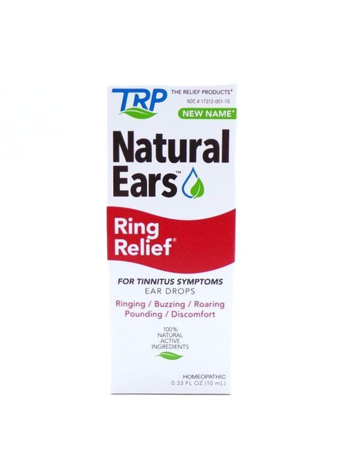 The Relief Products - Natural Ears - Ring Relief – Gentle Homeopathic Ear Drops for Tinnitus, Ringing & Buzzing - 0.33oz