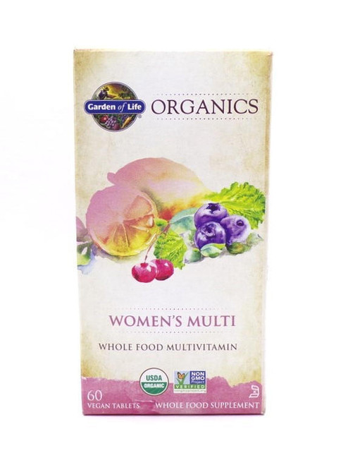 Garden of Life - Organics Women’s Multi – Whole Food Women’s Multivitamin with B‑12, Vegan D3 & Iron - 60 Tablets