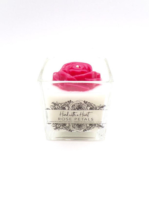 Hand with a Heart Rose Petals Soy Candle [2.5oz] 