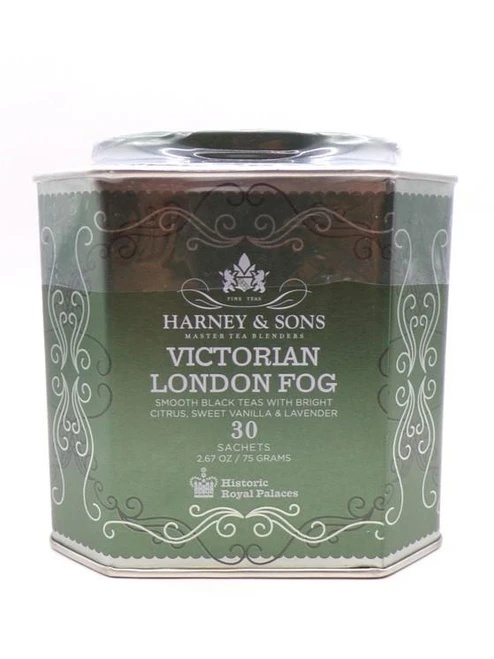 Harney & Sons - Victorian London Fog - Creamy Earl Grey Warmth - Large Tea Tin - 30 Sachets