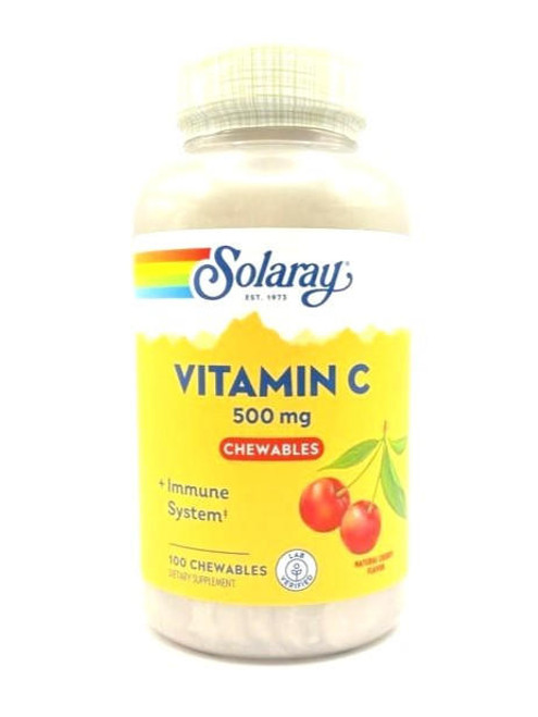 Solaray Vitamin C Chewable 500mg 100ct. Cherry Flavor 