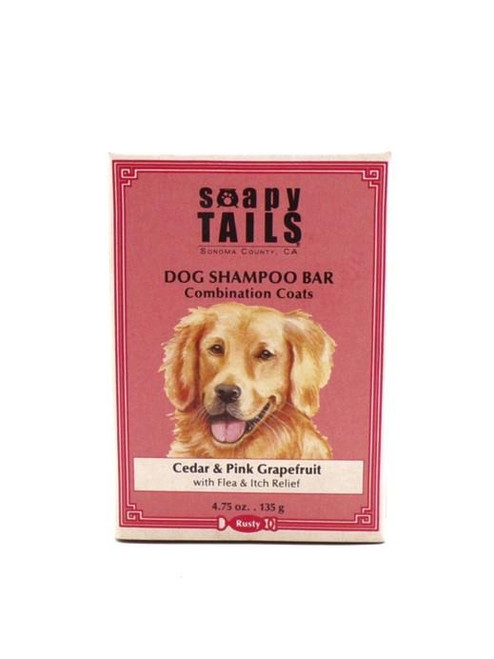 Soap Cauldron – Soapy Tails – Cedar & Pink Grapefruit Dog Shampoo – Deep Hydration Grooming Bar – 4.75oz