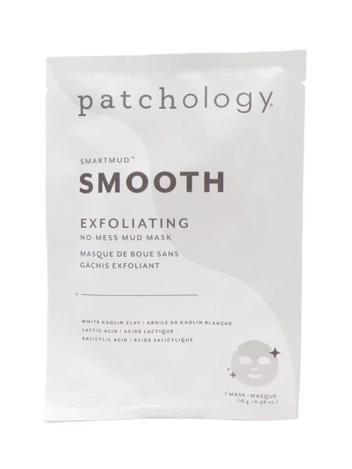 Patchology – SmartMud Smooth Exfoliating Mask – Pore‑Refining Mud Sheet Mask – 1ct