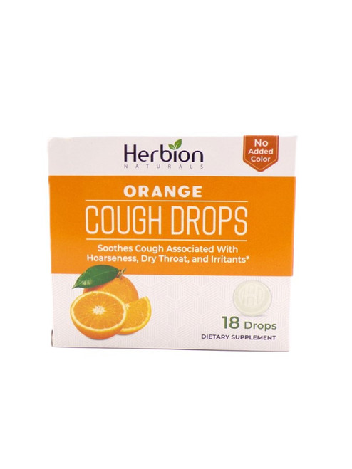 Herbion Naturals – Orange Cough Drops – Soothing Herbal Lozenges – 18ct