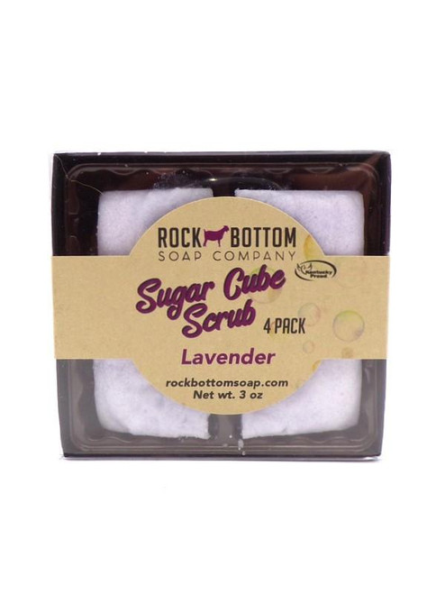 Rock Bottom Soap – Lavender Sugar Cube Scrub – Exfoliate & Moisturize in One Step – 4‑Pack – 3oz