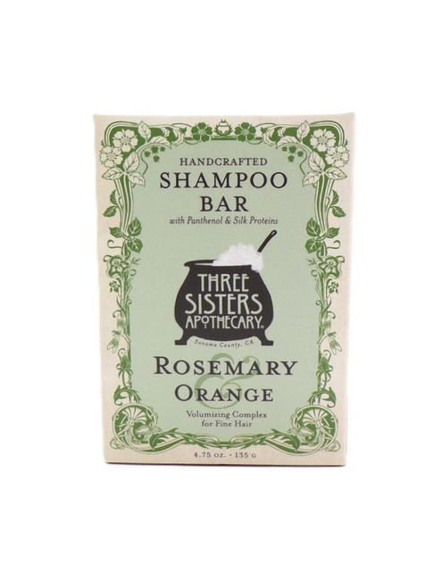 Three Sisters Apothecary – Rosemary & Orange Shampoo Bar – Volumizing, Lightweight Clarifying Clean – 4.75oz