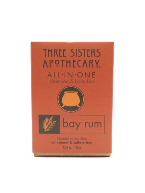 Three Sisters Apothecary Bay Rum Shampoo & Body Bar - 4.75oz 