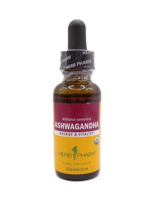 Herb Pharm – Ashwagandha Herbal Supplement – Organic Ayurvedic Adaptogen for Balanced Stress Support – 1 fl oz