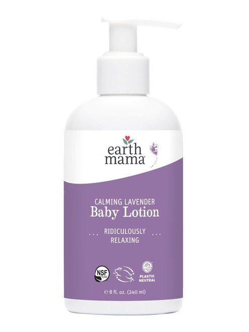 Earth Mama - Calming Lavender Baby Lotion – Gentle Moisturizer with Organic Oils & Herbs for Soft, Comforted Skin - 8oz