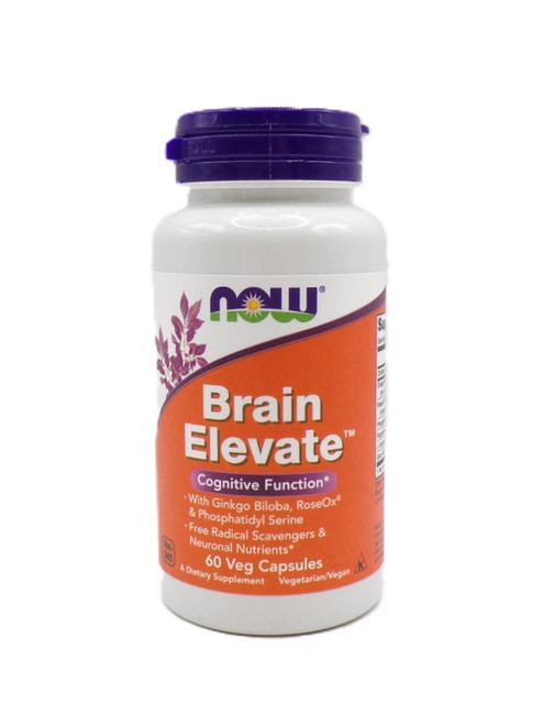 NOW Foods - Brain Elevate - Cognitive Function - Neuronal Nutrients - 60 Capsules