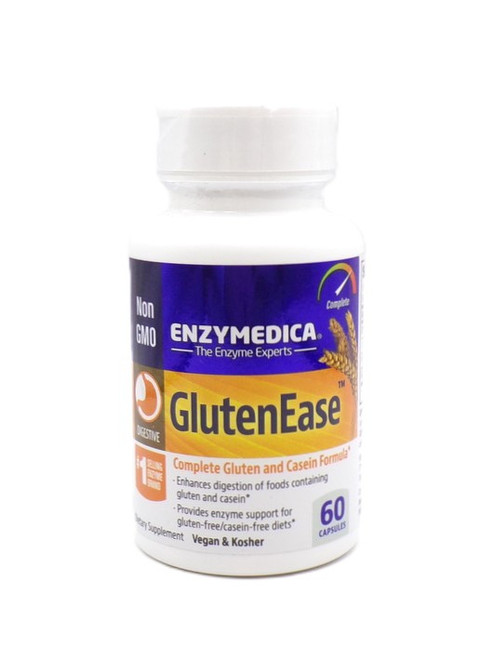 Enzymedica – GlutenEase – Digestive Enzyme Support for Gluten & Casein – 60 Capsules