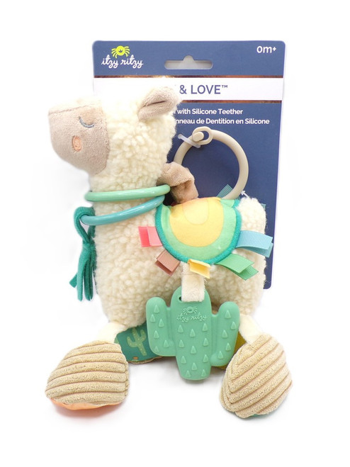 Itzy Ritzy – Llama Plush with Silicone Teether – Soft, Soothing Sensory Comfort – Infant Toy