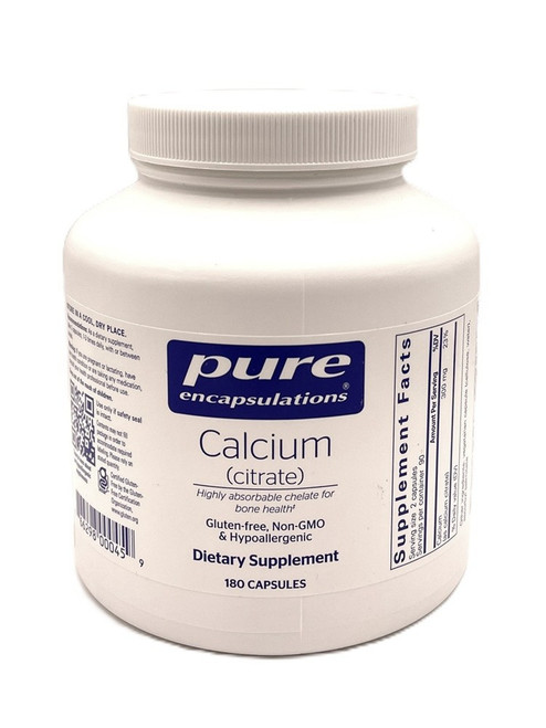 Pure Encapsulations Calcium Citrate - 300mg - Bone Health - Highly Absorbable - 180 Capsules 