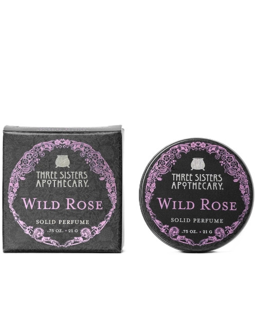 Three Sisters Apothecary – Wild Rose Solid Perfume – Soft, Botanical Rose Aroma – 0.75oz