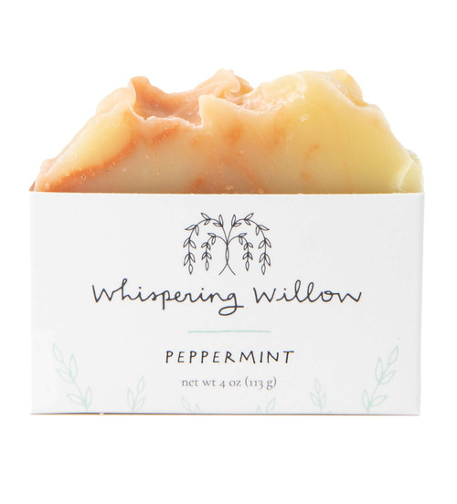 Whispering Willow - Peppermint - Bar Soap – Energizing Organic Palm-Free Soap with Essential Oils – 4oz