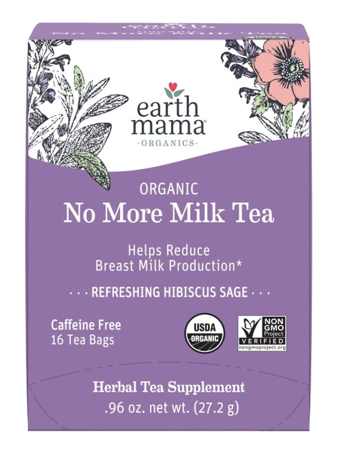 Earth Mama - Organic No More Milk Tea – Herbal Blend to Support Weaning & Reduce Unwanted Milk Production - 16 Bags