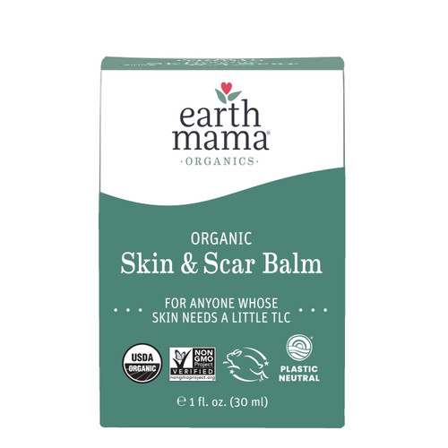 Earth Mama - Organic Skin & Scar Balm – Gentle Moisturizing Salve for Postpartum & Family Skin Care - 1oz