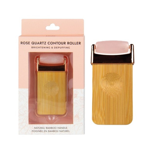 Lindo – Rose Quartz Contour Roller – Cooling, Radiance‑Boosting Facial Massage – Natural Rose Quartz